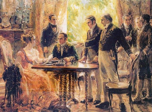 Maria Leopoldina assina o decreto da Independência do Brasil