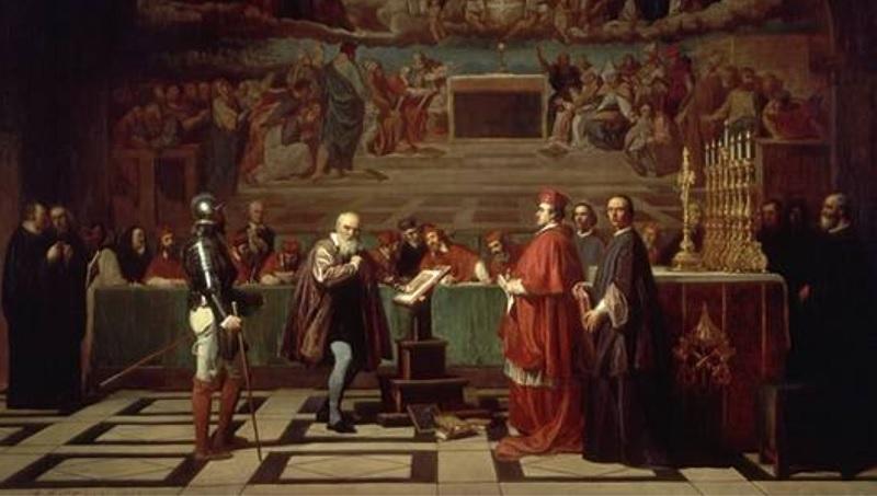 Galileu é obrigado pela Inquisição a se abster de ensinar o heliocentrismo